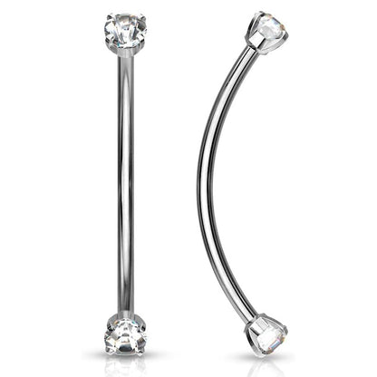 Surgical Steel Snake Eye Curved Barbell 16G 14mm with 3mm CZ - photo 4