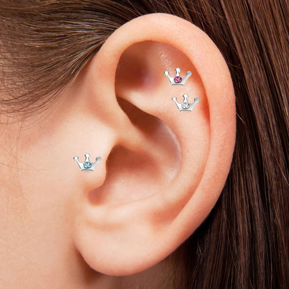 Surgical Steel 16 Gauge Labret Stud with CZ Crown - photo 2