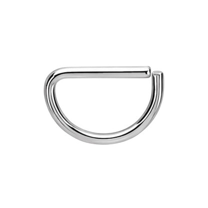 Surgical Steel 16 Gauge Bendable D Shaped Septum Clicker Hoop