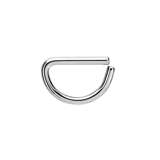 Surgical Steel 16 Gauge Bendable D Shaped Septum Clicker Hoop