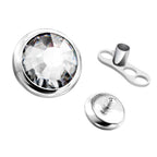 Surgical Steel 14G 4mm Bezel CZ Dermal Anchor Tops & Bases - 12 Pack