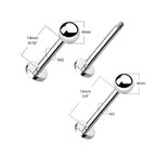 Titanium 16 Gauge Extra Long Flat Back Labret Studs