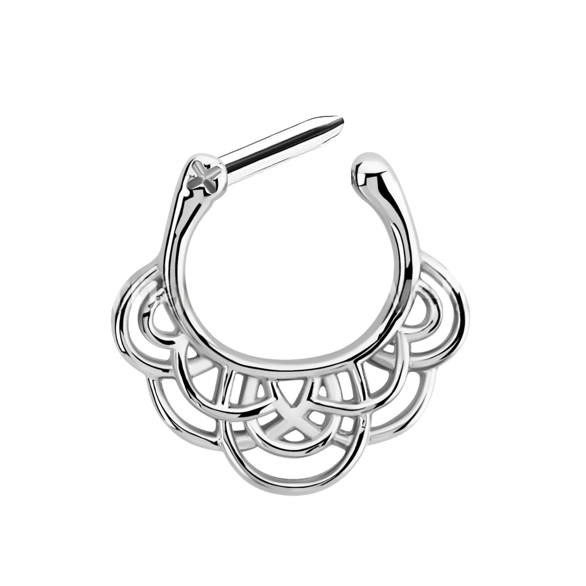 Surgical Steel 16 Gauge Floral Hinged Septum Clicker