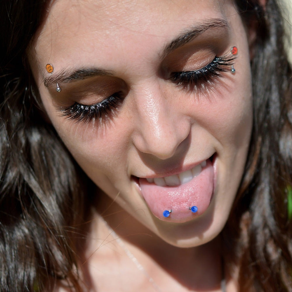 Surgical Steel 16 Gauge Curved Barbell with Glow in Dark Ball - Pair - photo 2