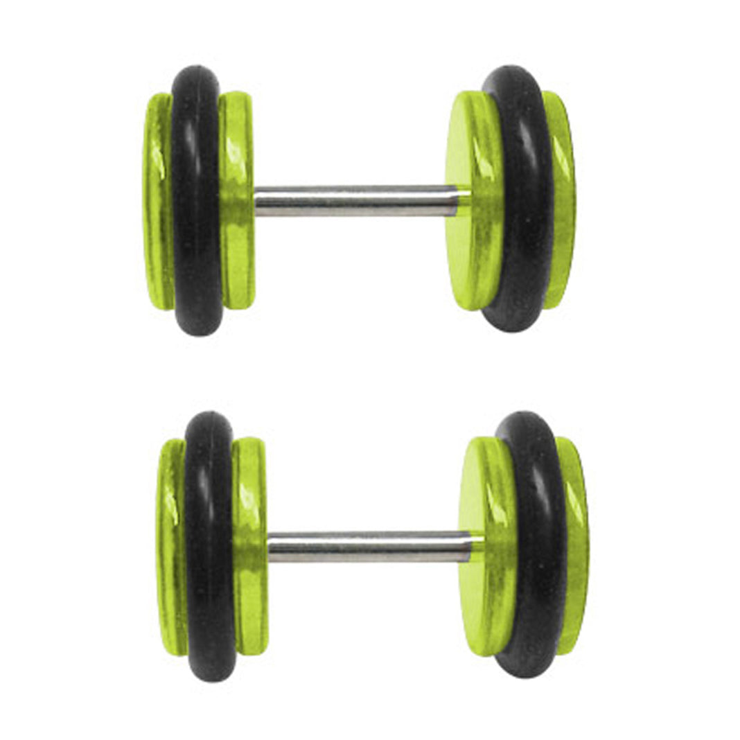 Acrylic 16 Gauge Green Fake Plugs with Puerto Rico Flag - Pair - photo 2
