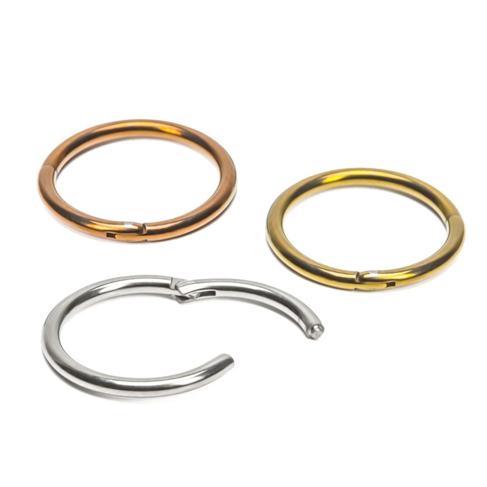 Titanium 16 Gauge Hinged Clicker with Segment Rings