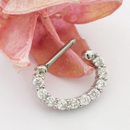 Surgical Steel 16 Gauge Hinged Segment Ring with Paved CZ - photo 2