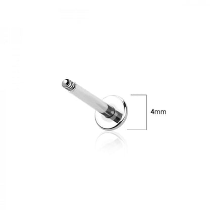 Surgical Steel 16 Gauge Flat Back Labret Stud with CZ Heart