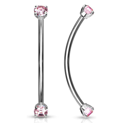 Surgical Steel Snake Eye Curved Barbell 16G 14mm with 3mm CZ - photo 5