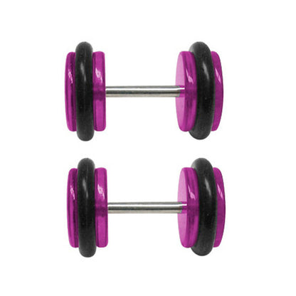 Purple Acrylic 16 Gauge Fake Ear Plugs with Pimp Crown - Pair - photo 2