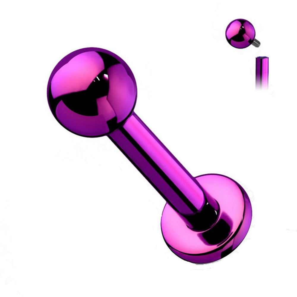 Titanium 16 Gauge Flat Back Labret Stud with 3mm Ball - photo 8