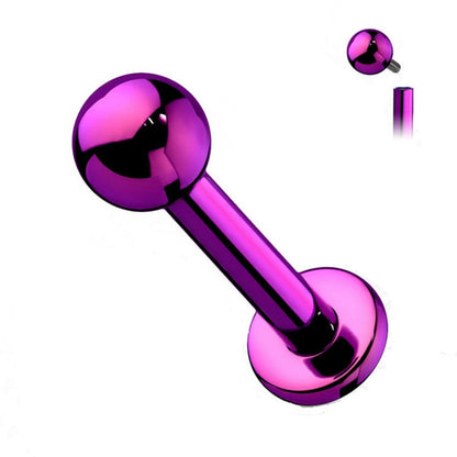 Titanium 16 Gauge Flat Back Labret Stud with 3mm Ball - photo 8