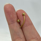 Surgical Steel 16 Gauge Tongue Barbell with PVD Bent Snake Eyes - photo 3