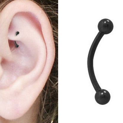 Surgical Steel 16 Gauge PVD Black Curved Barbell - photo 2