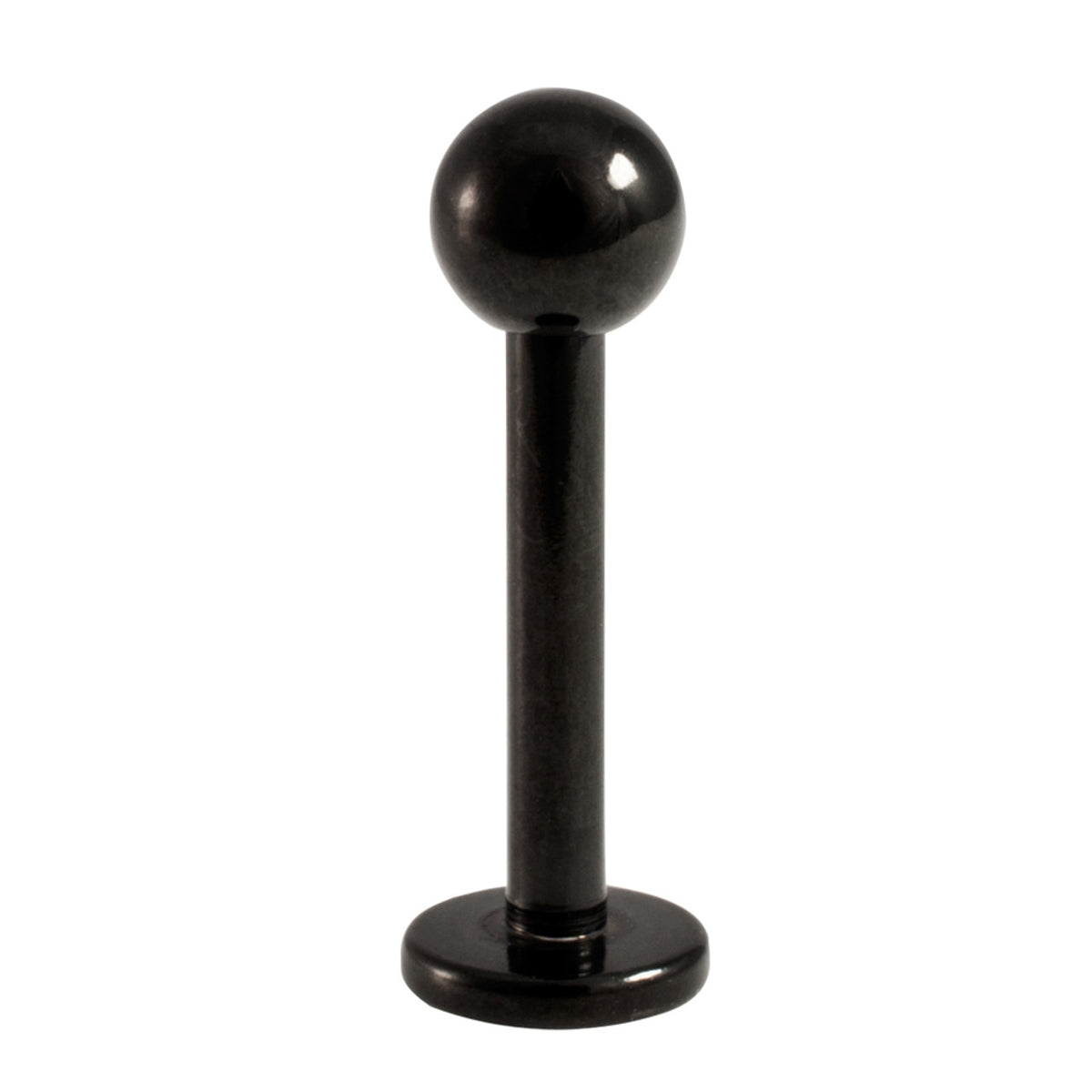 Black Surgical Steel 16 Gauge Flat Back Labret Stud