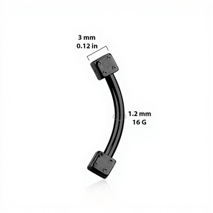 Surgical Steel 16 Gauge Curved Barbell with PVD Dice Ends - photo 2