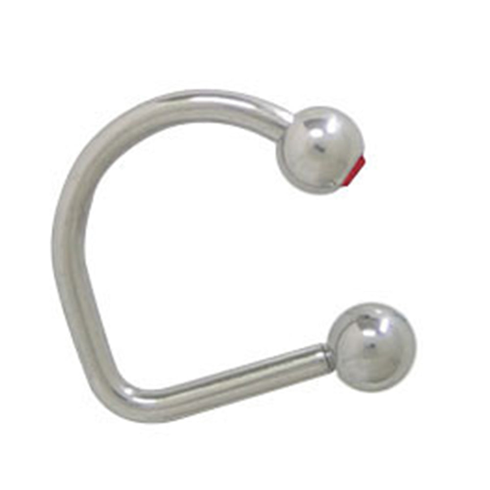Surgical Steel 16 Gauge Labret Stud with Red CZ Lippy Loop - photo 2