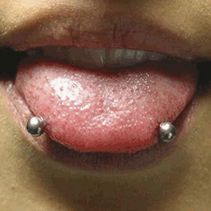Titanium 16 Gauge Snake Eyes Tongue Barbells - Pair - photo 2