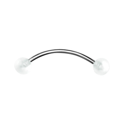 Surgical Steel Curved Barbell Tongue Ring 16 Gauge U/V Ball - 10 Pack