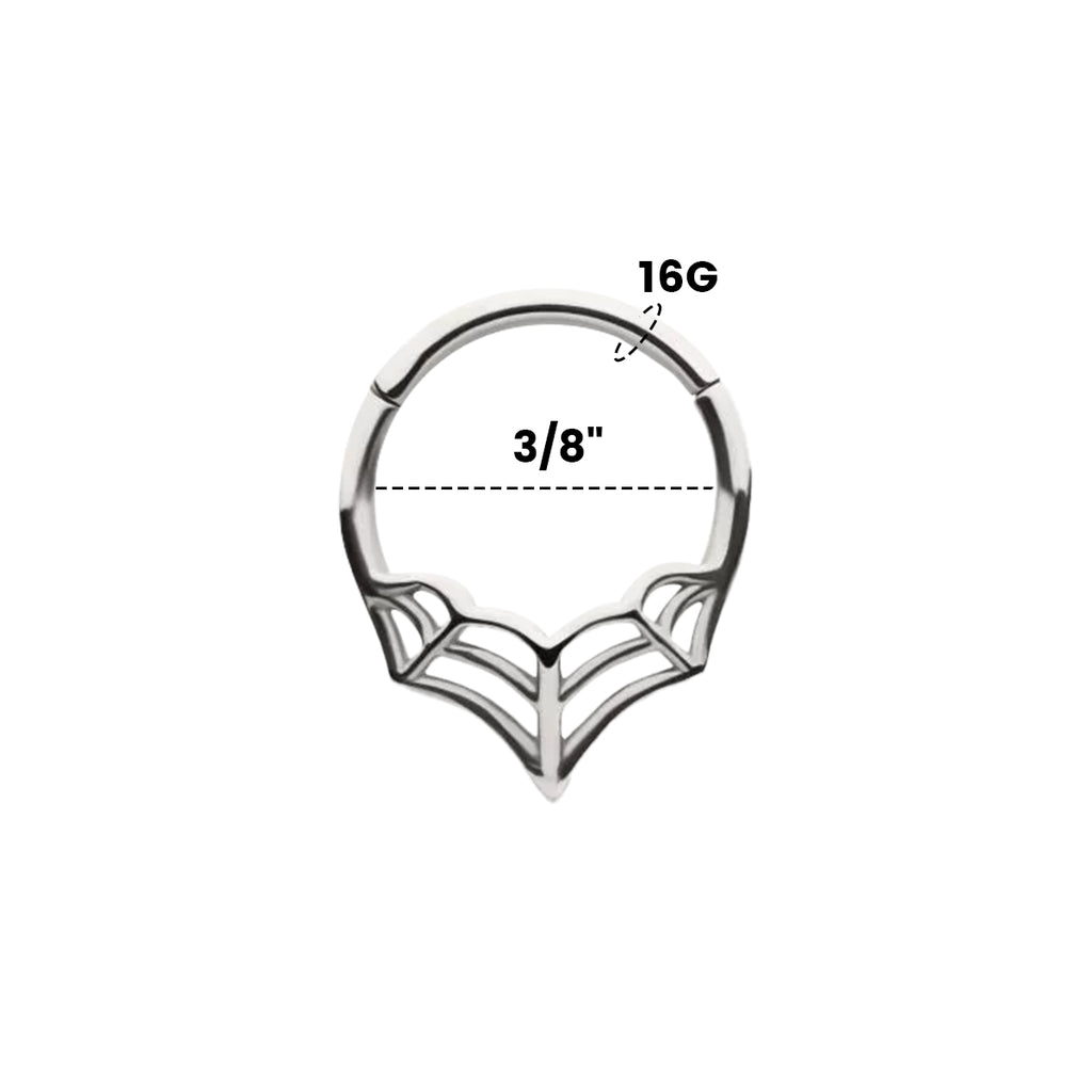 PVD Surgical Steel 16 Gauge Spider Web Hinged Segment Ring