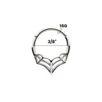 PVD Surgical Steel 16 Gauge Spider Web Hinged Segment Ring