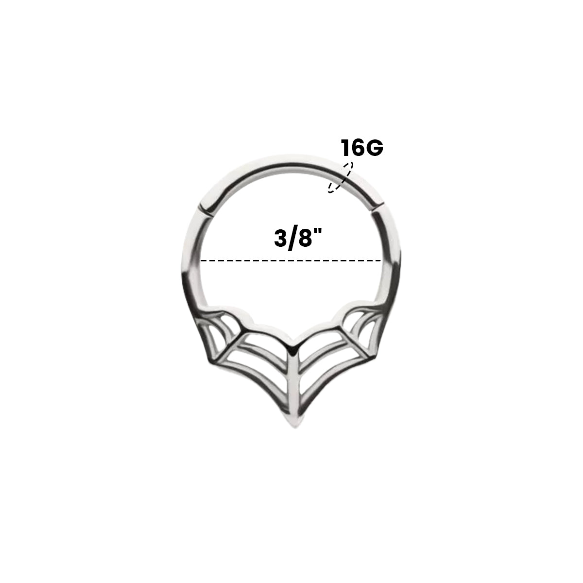 PVD Surgical Steel 16 Gauge Spider Web Hinged Segment Ring