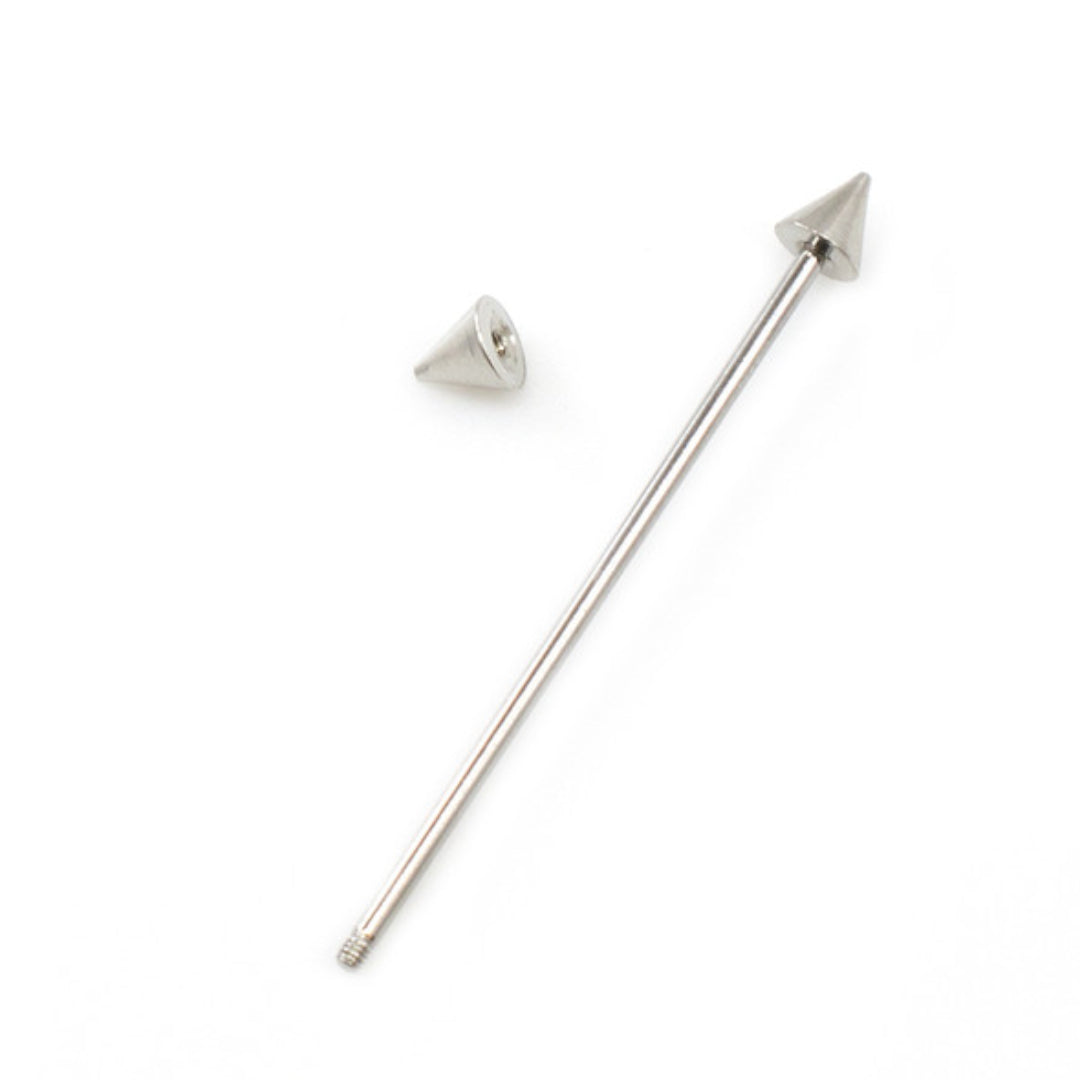 Surgical Steel Industrial Barbell 16 Gauge 33mm with Spike End