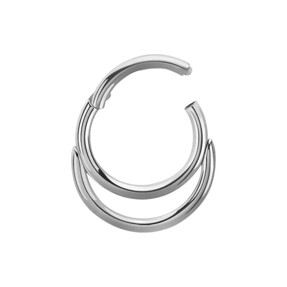 Titanium 16 Gauge Double Hoop Hinged Clicker Segment Ring - photo 3