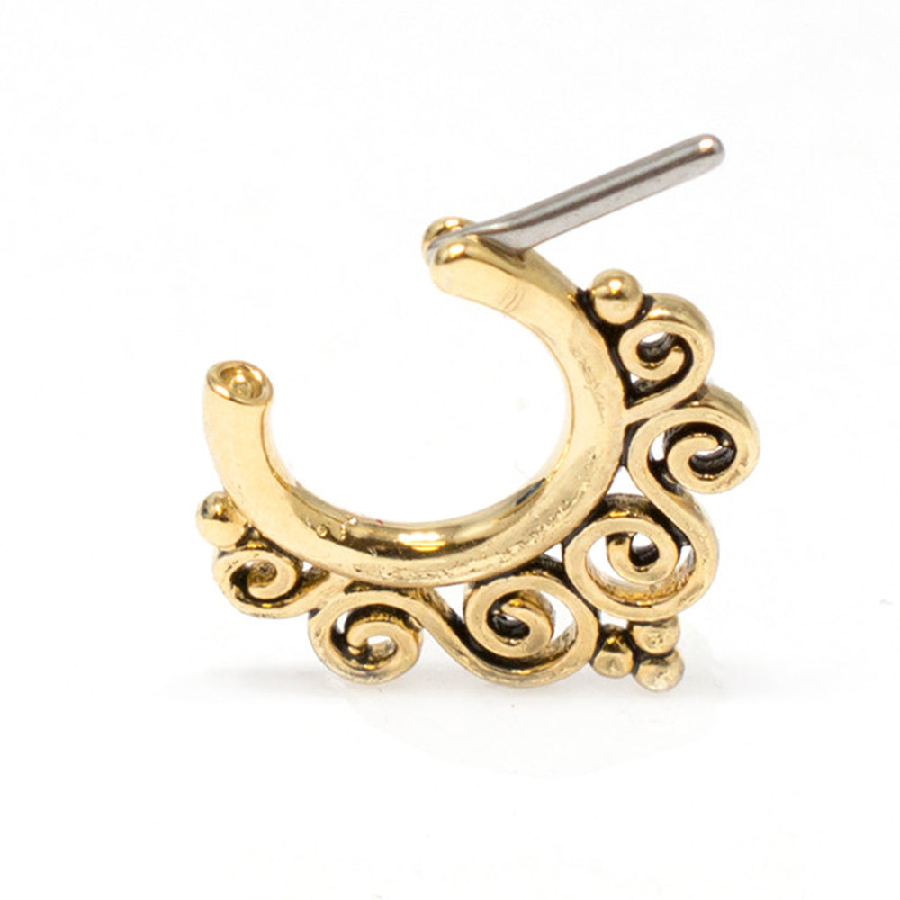 Surgical Steel 16 Gauge Tribal Swirls Septum Clicker Hoop - 10mm - photo 2