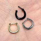 Surgical Steel 16 Gauge Septum Clicker Hoop Nose Rings with U Shape - photo 2