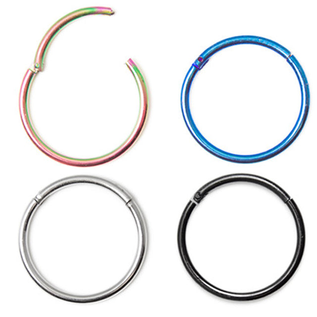 Surgical Steel Hinged Segment Ring 16 Gauge 1/2" (12 mm) Seamless Hoop - Kruelty