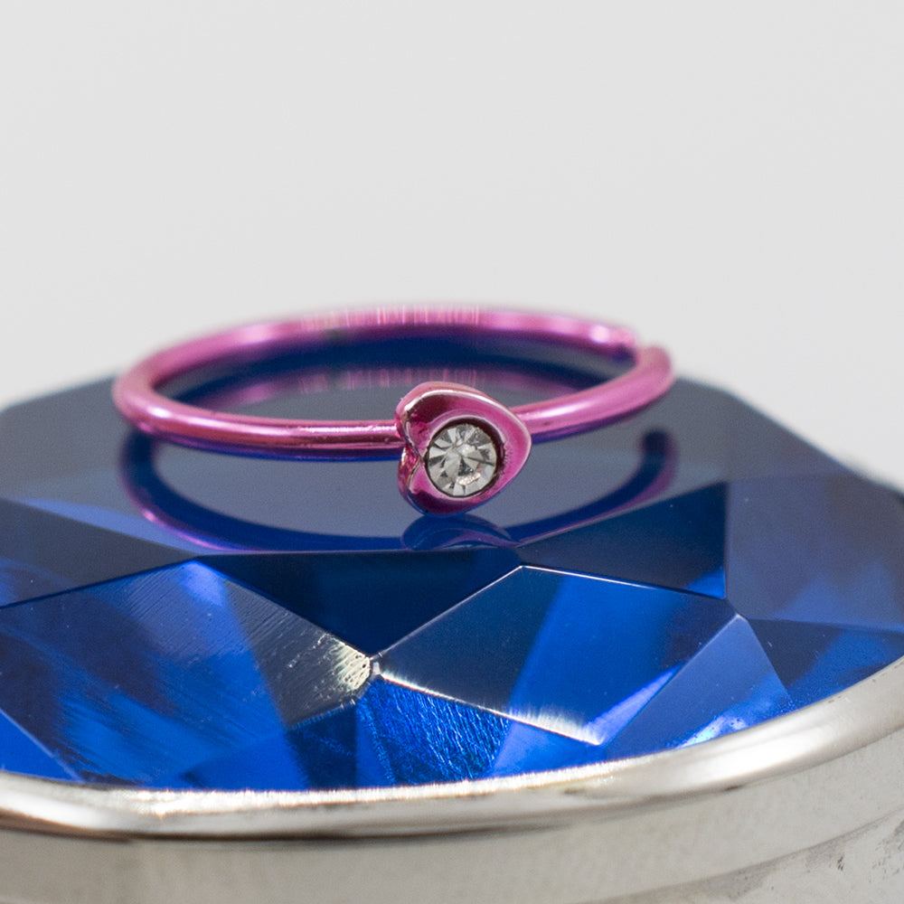 Anodized Titanium 20 Gauge Bendable Nose Ring with CZ Heart - photo 4