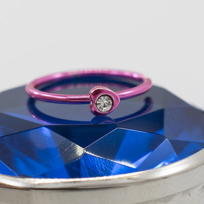 Anodized Titanium 20 Gauge Bendable Nose Ring with CZ Heart - photo 4