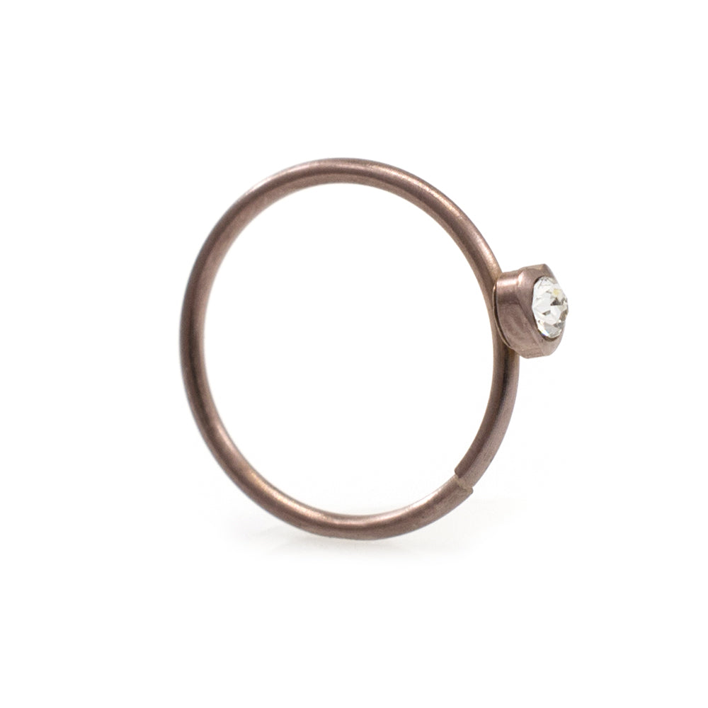 Anodized Titanium 20 Gauge Bendable Nose Ring with CZ Heart - photo 6