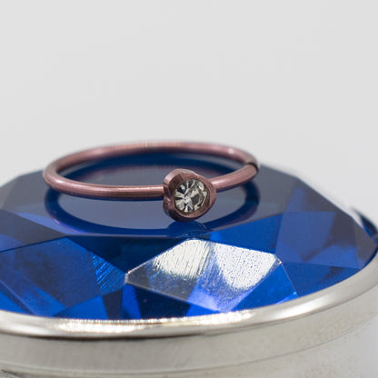 Anodized Titanium 20 Gauge Bendable Nose Ring with CZ Heart - photo 8