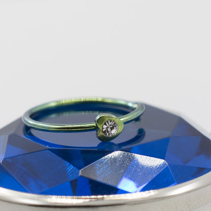 Anodized Titanium 20 Gauge Bendable Nose Ring with CZ Heart - photo 9