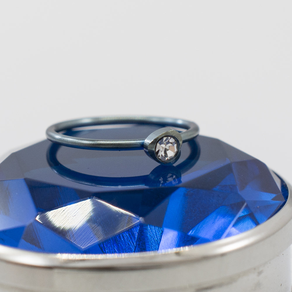 Anodized Titanium 20 Gauge Bendable Nose Ring with CZ Heart - photo 11