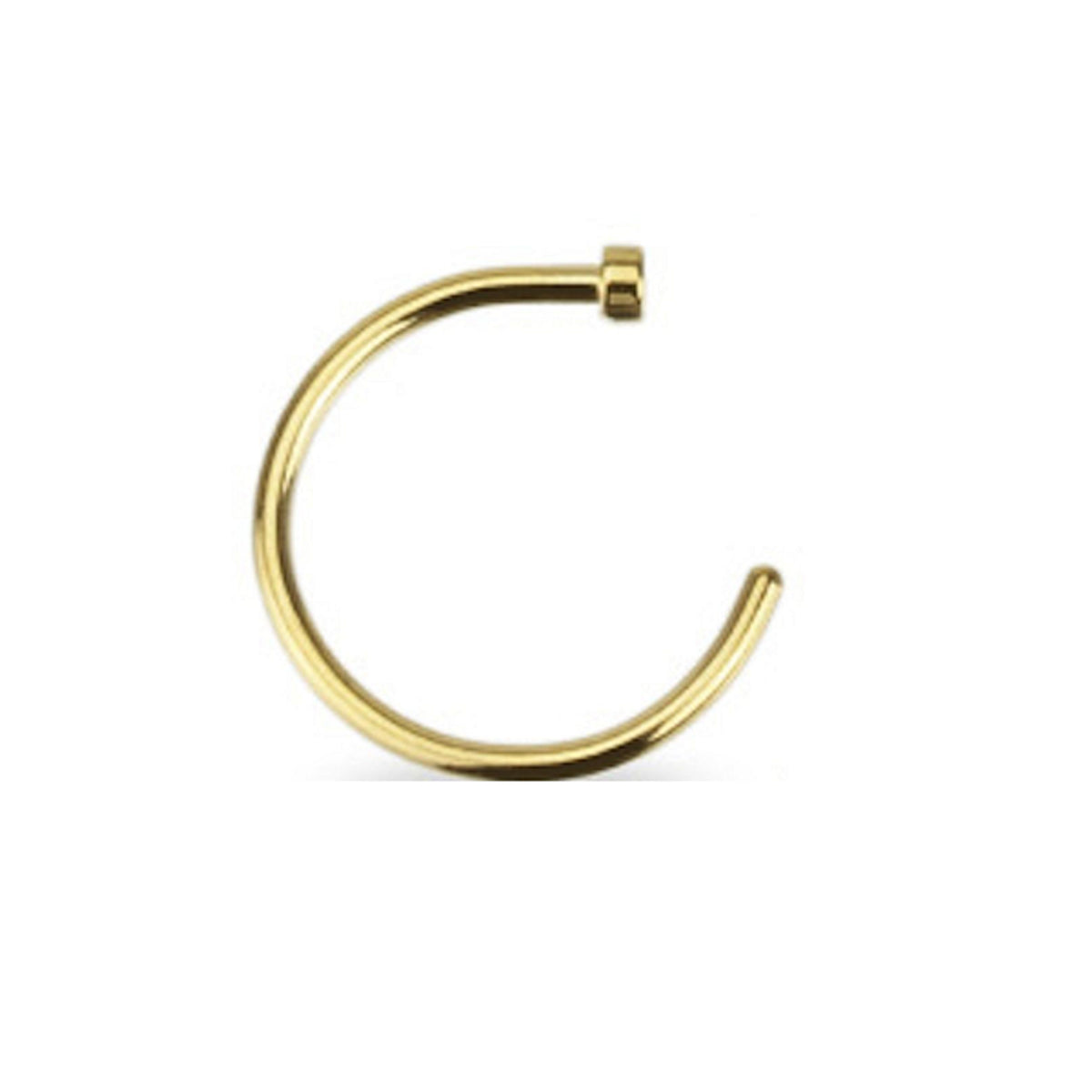 Surgical Steel Nose Ring Hoop 20 & 18 Gauge Gold Ion Plated - Kruelty
