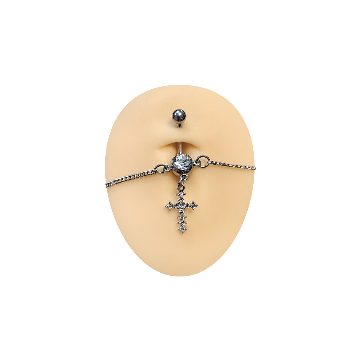 Surgical Steel Small CZ Belly Chain Belly Button Ring