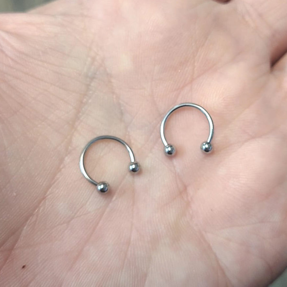 Surgical Steel 18 Gauge Horseshoe Circular Barbell - Pair
