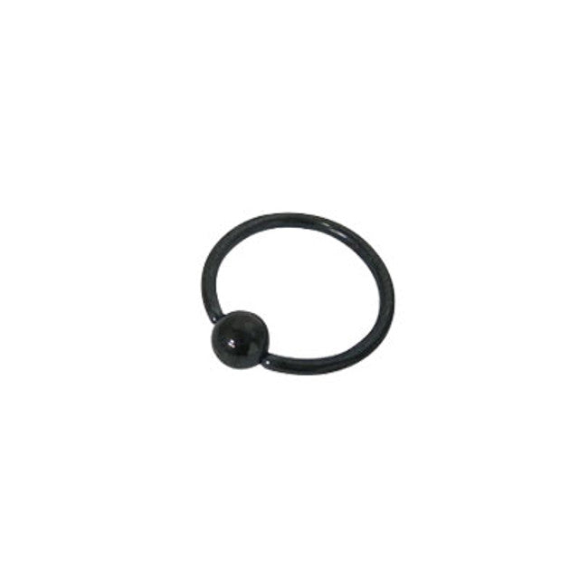 Surgical Steel Captive Bead Ring 18G 10mm with PVD Black Finish