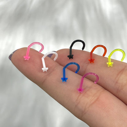 Acrylic 18 Gauge Star Top Nose Screw Studs - photo 2