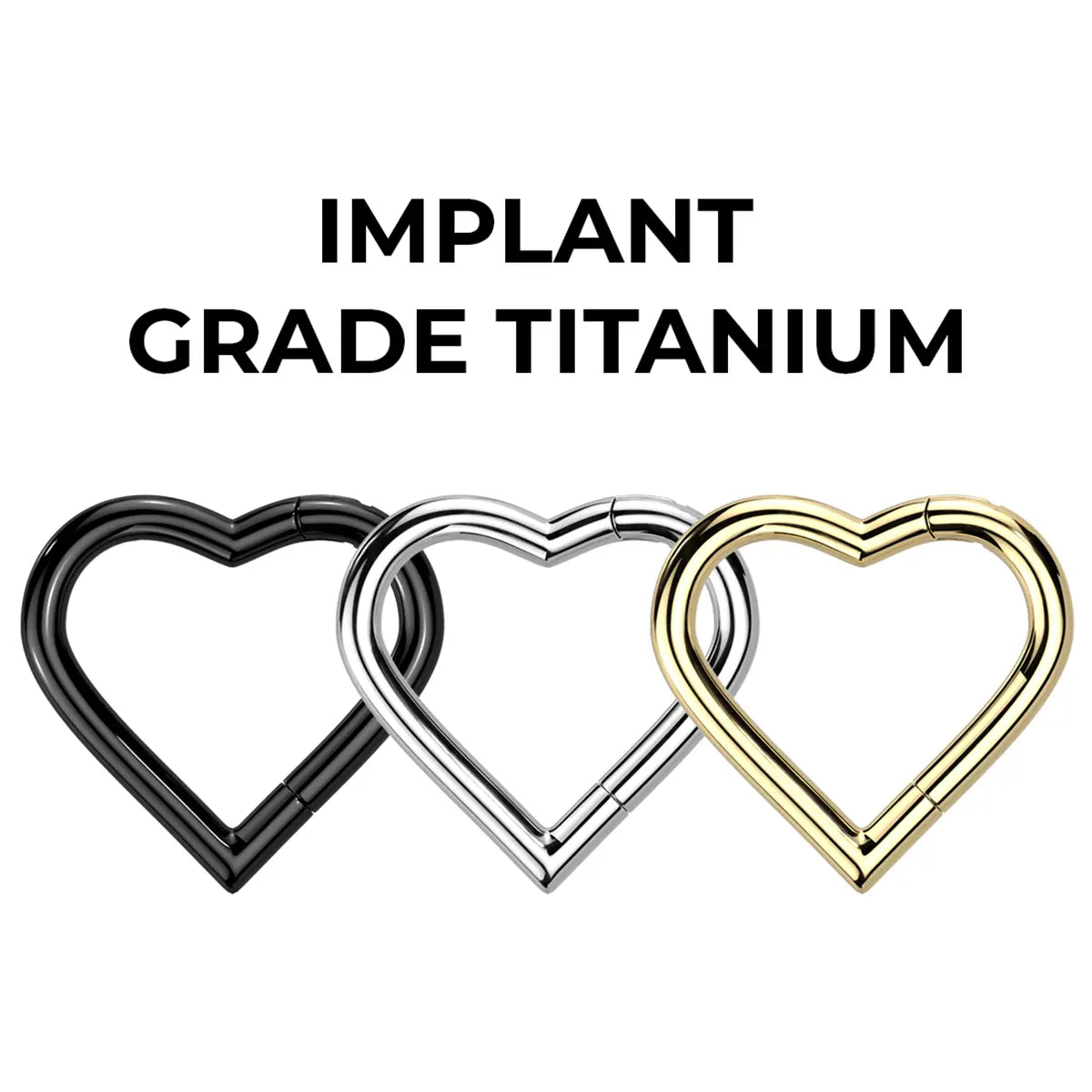 Titanium Heart Hinged Segment Ring 18 Gauge 8mm & 10mm - Pair - photo 7
