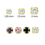 18K Solid Gold 22 Gauge Prong Set CZ Nose Screw Stud