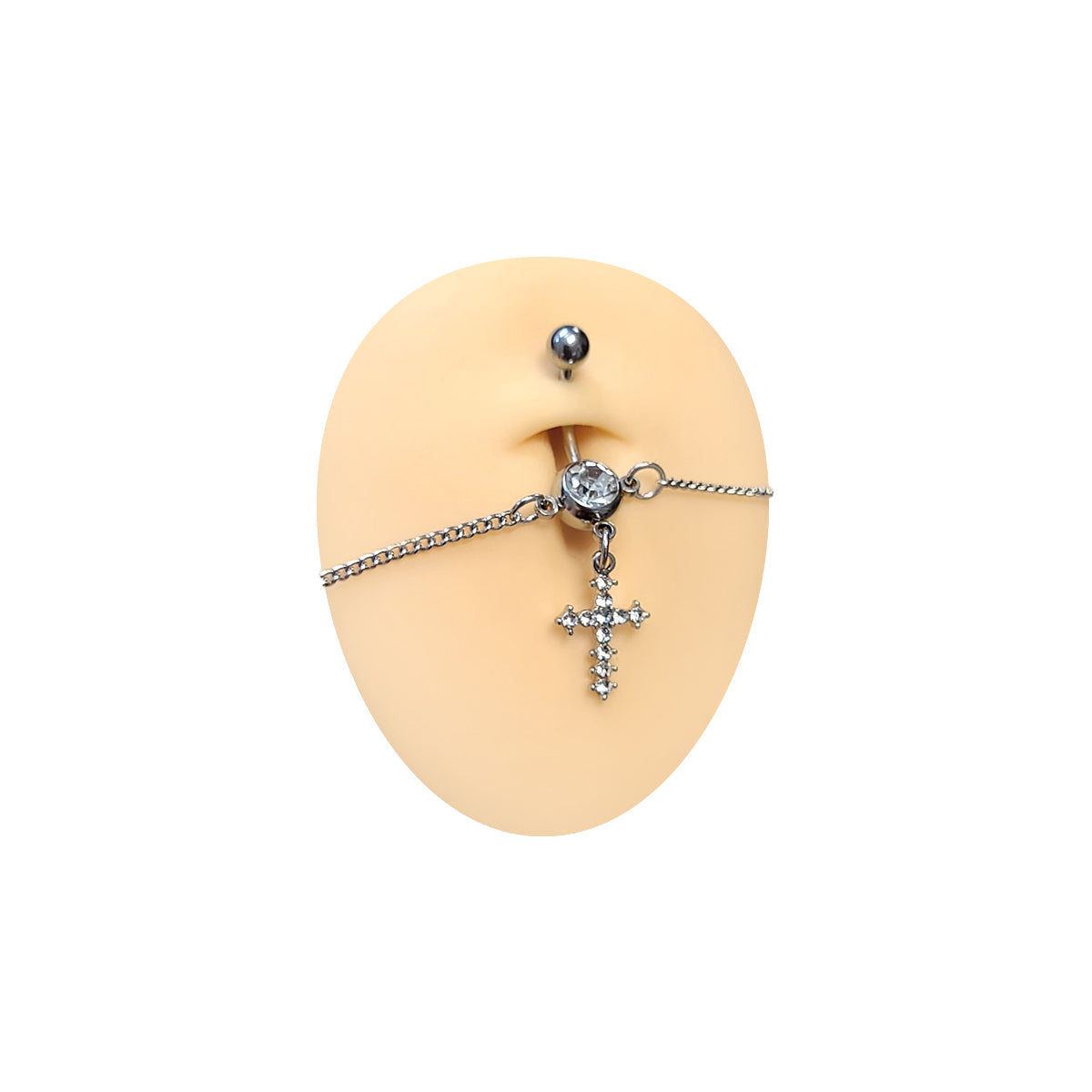 Surgical Steel Small CZ Belly Chain Belly Button Ring