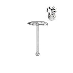 .925 Sterling Silver 22 Gauge Pineapple Nose Bone Stud