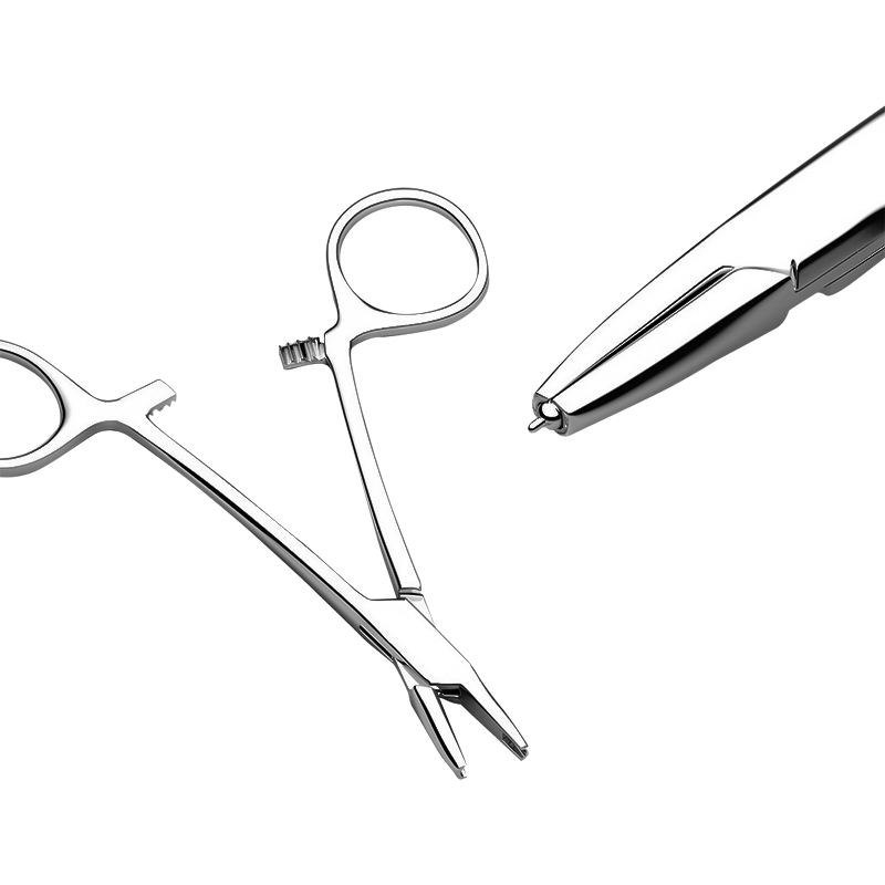 Surgical Steel Dermal Anchor Holder Tube Hemostat Forceps with Tops