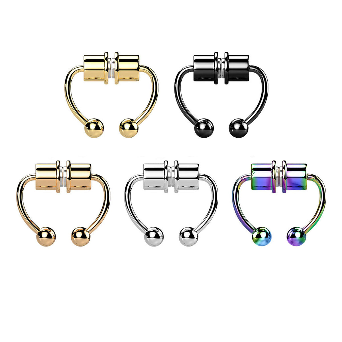 Magnetic Clip On Fake Non Septum Horseshoe Circular Barbell - Kruelty
