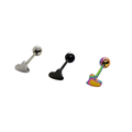Surgical Steel 14 Gauge Tongue Barbell with Flat Heart