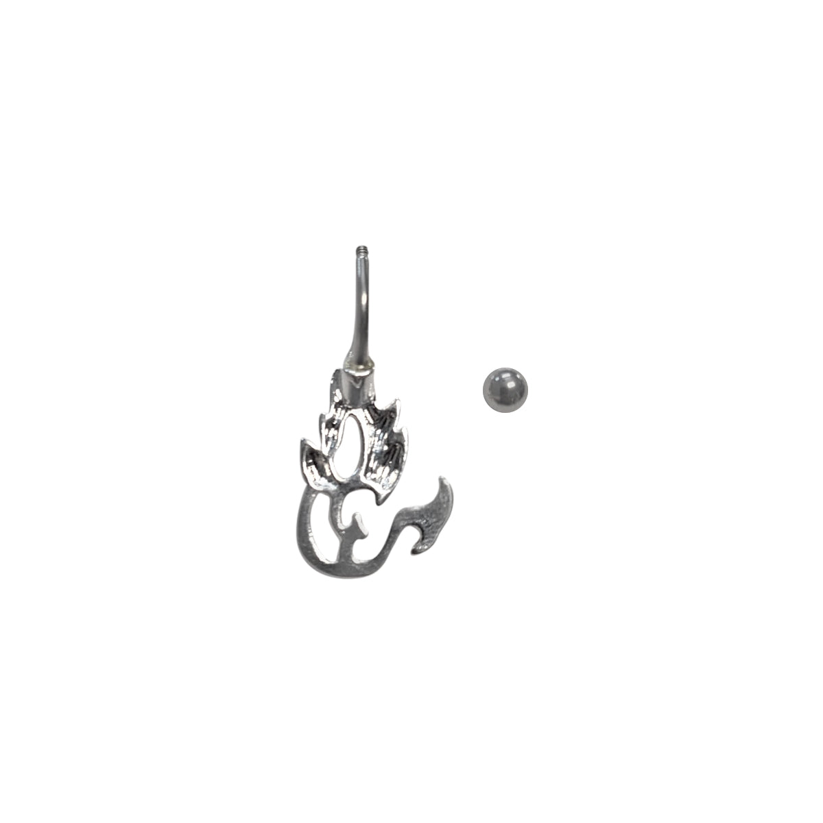 Surgical Steel 14 Gauge Tribal Fire Tattoo Non Dangle Belly Ring